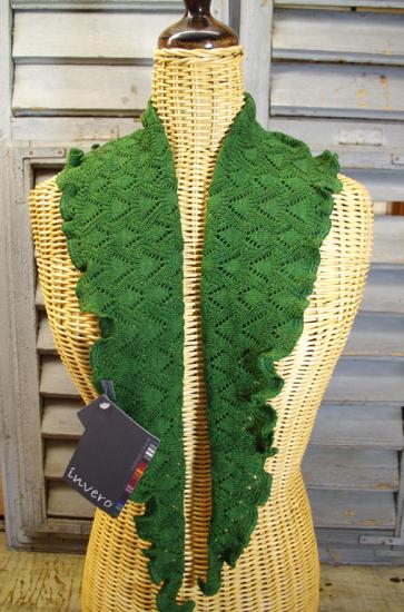 Preview: Minischal, Halstuch Daisy Palme von Invero Merino, reine Merinowolle